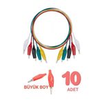 UNİCHROME Büyük Boy Krokodil Test Kablosu 45-50cm - 10 Adet (timsah Ağız)