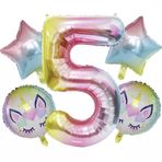 Unicorn 5 Yaş Folyo Balon Set