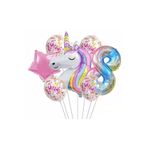 Unicorn Balon Folyo Set Konsept Doğum Günü Set Yaş 8