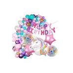 Unicorn Balonlu Happy Birthday Balon Set