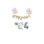 Unicorn Balonlu Kaligrafi Happy Bırthday 4 Yaş Balon Set