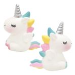 Unicorn Cake Dekorasyonları 2 Adet Tek Boynuzlu At Kek Süsleri Çocuklar Tek Boynuzlu At Doğum Günü Partisi Aksesuarları Hediye Sevimli Melek Kanatları Tek Boynuzlu At Cupcake Tepe Seti Bebek Duş Düğün Parti Malzemeleri Mavi ve Pembe