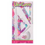 Unicorn Cetvel Takımı 30 Cm 1 Paket Cetvel Gönye İletki Şeffaf Çizim Takımı Pergelli Çizim Seti 4 Parça Kız Çocuk