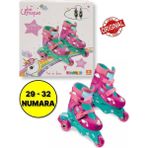 Unicorn Desenli Inline 3 Tekerlekli Paten - (29 - 32 Numara Için Ayarlanabilir) - --