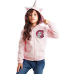 Unicorn Kapüşonlu Pembe Kız Çocuk Hırka