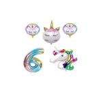 Unicorn Karakterli Rakamlı Doğum Günü Parti Seti Yaş 6