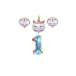 Unicorn Karakterli Rakamlı Folyo Balon Seti Yaş 1