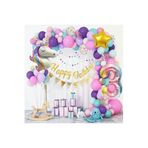 Unicorn Lüks Makoron Renkler Balon Zincir Set, 3