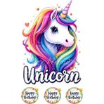Unicorn Pasta Resmi - Unicorn Yenilebilir Pasta Üstü Resmi - Yenilebilir Kağıt Pasta Süsü 5 - 1 Adet