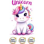 Unicorn Pasta Resmi ve Baskısı - Unicorn Yenilebilir Kağıt Pasta Üstü Resmi - Pasta Süsü 10 - 1 Adet