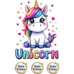 Unicorn Pasta Resmi ve Baskısı - Unicorn Yenilebilir Kağıt Pasta Üstü Resmi - Pasta Süsü 12 - 1 Adet