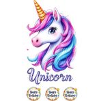 Unicorn Pasta Resmi ve Baskısı - Unicorn Yenilebilir Kağıt Pasta Üstü Resmi - Pasta Süsü 9 - 1 Adet