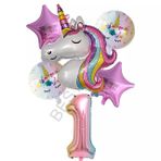 Unicorn Rakam At Yıldız Doğum Günü Parti Seti Yaş-1