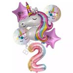 Unicorn Rakam At Yıldız Doğum Günü Parti Seti Yaş-2