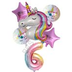 Unicorn Rakam At Yıldız Doğum Günü Parti Seti Yaş-6