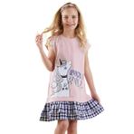 Unicorn Rock Kız Çocuk Ekose Elbise Pembe 7 Y