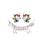 Unicorn Şekilli Iyi Ki Doğdun Gökkuşağı Folyo Balon Set