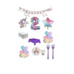 Unicorn Temalı Doğum Günü Parti Seti 2 Yaş