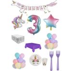 Unicorn Temalı Doğum Günü Parti Seti 3 Yaş