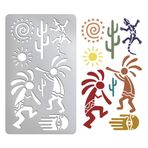 UNICRAFTALE 1 adet eski insanlar için metal şablon, güneş kertenkelesi, paslanmaz çelik, metal şablon, delme kalıpları, çizim şablonları, alet şablonu, kendin yap koleksiyon defteri, dekoratif