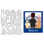 UNICRAFTALE 15 adet insan Pet Metal kesme kart yapımı için ölür kadın erkek kedi köpek kalıp kesim elbise elbise kabartma şablonlar şablon kalıp Scrapbooking albümü kağıt kartı dekor DIY