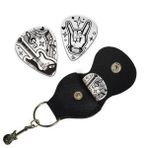 UNICRAFTALE 2 adet gitar penası hediye paslanmaz çelik gitar penası anahtarlık, poliüretan deri kılıflı, gitar penası seti, mezunlar, doğum günü ve gitaristler için sevgililer günü hediyeleri