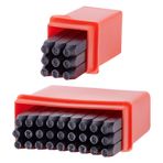 UNICRAFTALE 2'li set 2 mm metal harf zımbası seti, çelik, sayılar ve harfler, damga seti, kutulu, metal damgaları kabartmak için, plastik, ahşap, deri