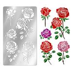 UNICRAFTALE Güller metal şablon, çiçek katmanı, çizim şablonları, paslanmaz çelik, boyama şablonları, tekrar kullanılabilir çiçek şablonu, duvara boyama, tuval, ahşap, el işi, mobilya, kağıt