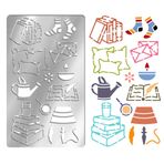UNICRAFTALE Metal şablon, okuma için, yaşam şablonu, paslanmaz çelik, boyama şablonları, kitaplar, çiçek saksıları, yastık, çorap, tekrar kullanılabilir şablon, çizim için, ahşap, kağıt, duvar
