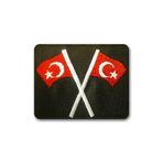 Üniformanya Çapraz Türk Bayrağı Arması Siyah Zemin
