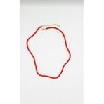 Unify Brand With Love- Kırmızı Kristal Kadın Kolye - Klipsi Altın Kaplama - Choker 35 cm