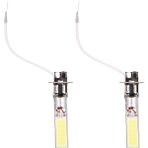 Uniicornns 2 Adet H3 15W LED Cob Drl Lambası Beyaz Xenon Sürüş Farı Ampulleri (Yurt Dışından)