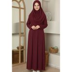 unika boutique Tek Parça Boydan Namaz Elbisesi Bordo