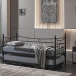Unimet 90x200 cm Daily Daybed Metal Yavrulu Siyah Karyola