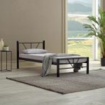 Unimet Alchera 90x200 cm Siyah Daybed Tek Kişilik Metal Karyola