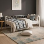Unimet Alchera Daybed Tek Kişilik Sedir Metal Karyola (BEYAZ, 90x200)