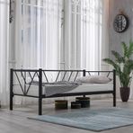 Unimet Alchera Daybed Tek Kişilik Siyah Metal Karyola