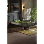 Unimet Breeze Çift Kişilik Ferforje Metal Karyola (SİYAH-GRİ) (AHŞAP LATALI)