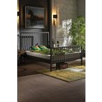 Unimet Breeze Tek Kişilik Ferforje Metal Karyola (SİYAH-GRİ) (AHŞAP LATALI)