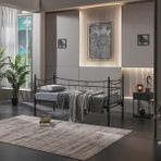 Unimet Daily Daybed Tek Kişilik Sedir Divan Metal Karyola Siyah - 90 x 200 cm