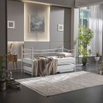 Unimet Daily Yavrulu Daybed Tek-çift Kişilik Metal Karyola+yatak Seti Beyaz