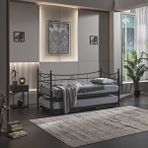 Unimet Daily Yavrulu Daybed Tek-çift Kişilik Metal Karyola+yatak Seti Siyah