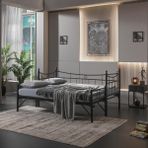Unimet Daily Yavrulu Karyola Daybed Tek-Çift Kişilik Metal Karyola Siyah - 90 x 200 cm