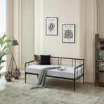 Unimet Forte Daybed Tek Kişilik Sedir Divan Metal Karyola+Yatak Seti 90X190-90X200 Siyah - 90 x 200 cm