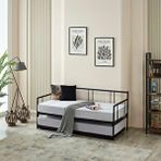 Unimet Forte Yavrulu Daybed Tek-çift Kişilik Metal Karyola+yatak Seti - Siyah