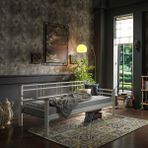 Unimet Kappis Daybed Tek Kişilik Sedir Divan Metal Karyola 90x200 Beyaz - 90 x 200 cm