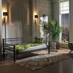 Unimet Kappis Daybed Tek Kişilik Sedir Divan Metal Karyola 90x200 Siyah - 90 x 200 cm