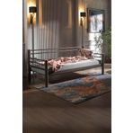 Unimet Kappis Daybed Tek Kişilik Sedir Metal Karyola 90x200 Kahverengi (AHŞAP LATALI)