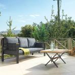 Unimet Kappis Dk Metal Sofa Sedir 70x200 Üçlü Koltuk Siyah-antrasit (AHŞAP LATALI)