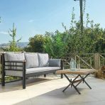 Unimet Kappis Dk Metal Sofa Sedir 70x200 Üçlü Koltuk Siyah-füme (AHŞAP LATALI)
